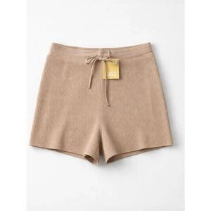 Charlie Holiday Delilah Ribbed knit lounge shorts in Nougat size Large (8) NWT